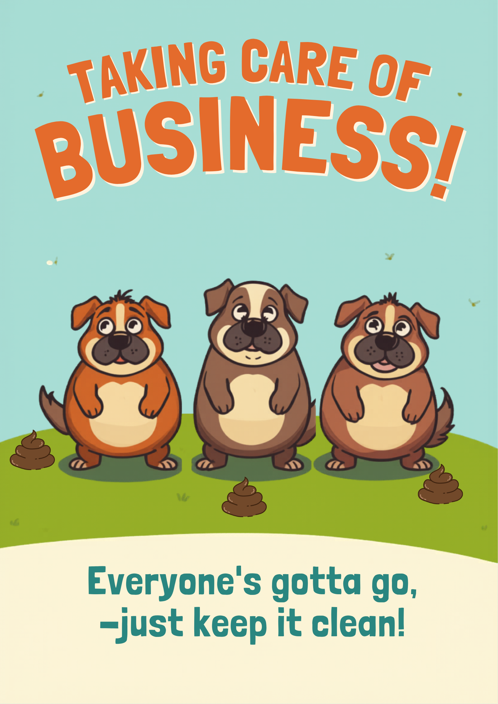 Cartoon Dog Bathroom Poster